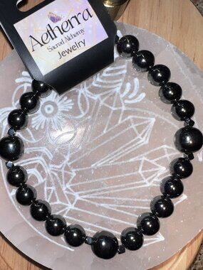 Black Tourmaline, Obsidian, & Hematite Vitality Bracelet